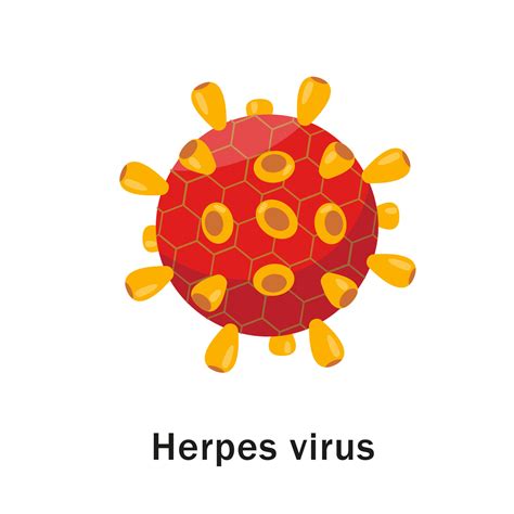 célula del virus del herpes aislada sobre fondo blanco ilustración de