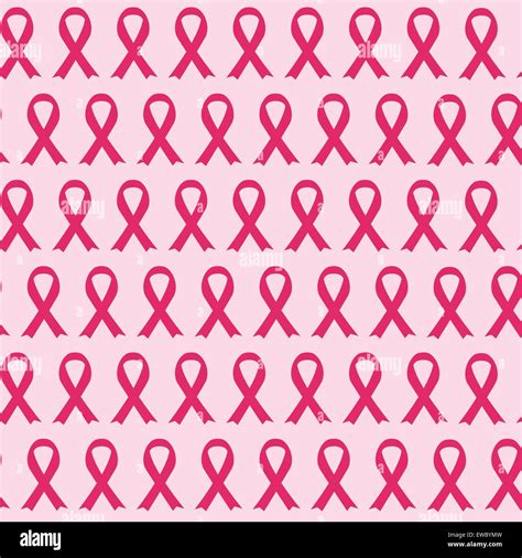 Breast Cancer Awareness Pink Ribbon Seamless Pattern Background Stock