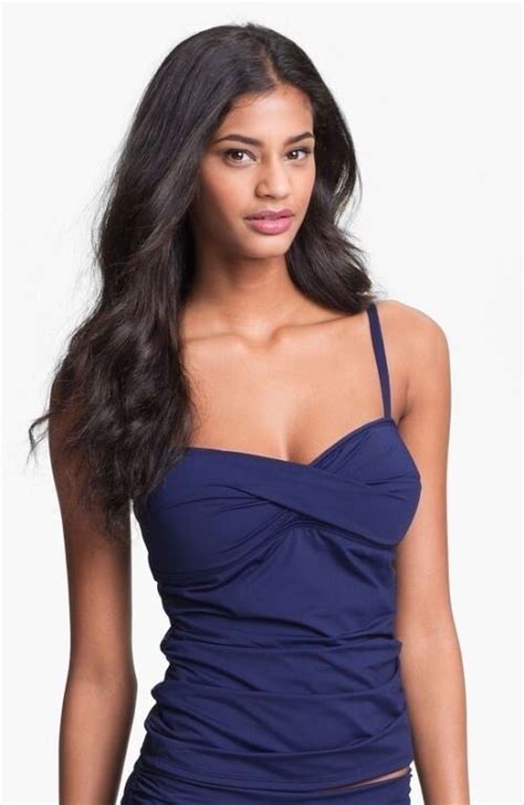 Tommy Bahama Pearl Twist Front Tankini Top Bandeau Swimsuit Blue