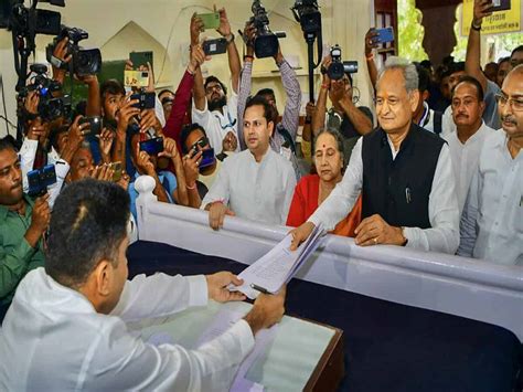 Rajasthan Assembly Polls Ashok Gehlot Files Nomination Papers From Sardarpura Seat