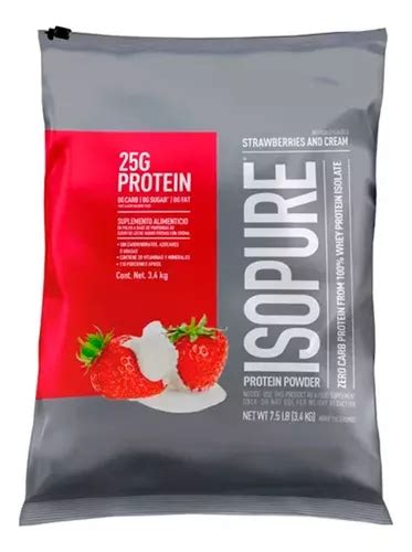 Isopure Proteína Cero Carbohidratos 7 5 Lbs Sabor Fresa Crem Sabor Fresas Con Crema Mercadolibre