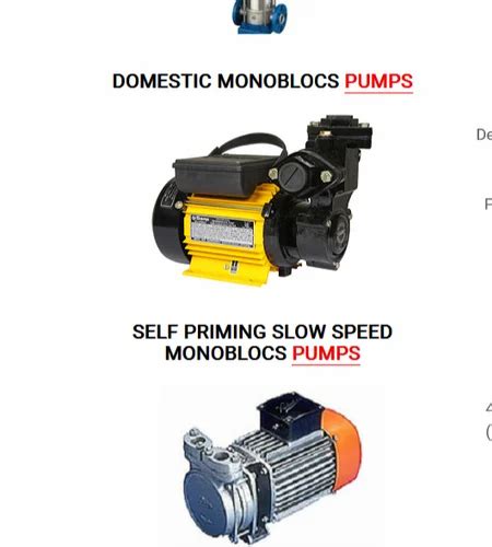 Monoblock Pump Domestic Monoblocs Pumps Self Priming Slow Speed