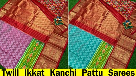 Twill Ikkat Kanchi Pattu Sarees Pochampally Twill Ikkat Sarees