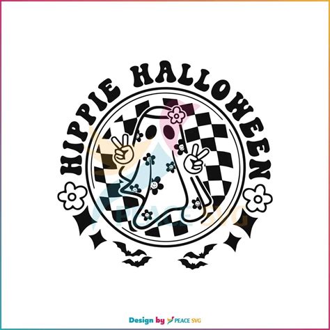 Vintage Hippie Halloween SVG Funny Ghost SVG File For Cricut - PeaceSVG