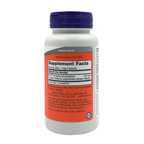 Now 5-HTP 100mg (60 caps) - Organics.ph