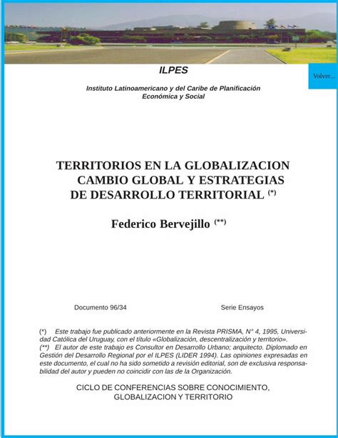 Pdf Territorios En La Globalizaci N Cambio Global Y Estrategias De