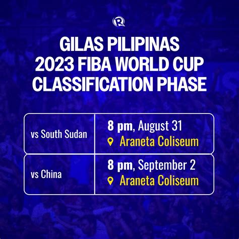 Schedule Gilas Pilipinas At Fiba World Cup