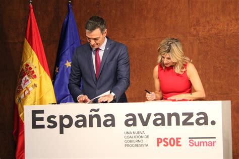 El PSOE y Sumar cierran un acuerdo para la investidura de Sánchez que