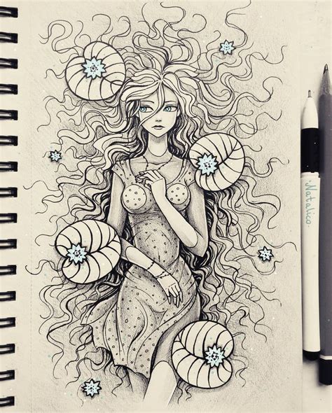 Under The Water Traditional By Natalico On DeviantArt Sketches