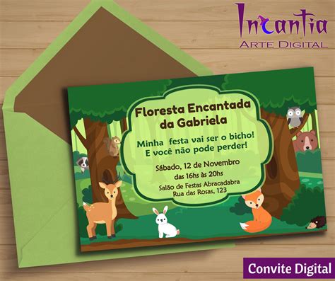 Convite De Aniversario Tema Floresta Encantada Voc Pode Come Ar Pelo