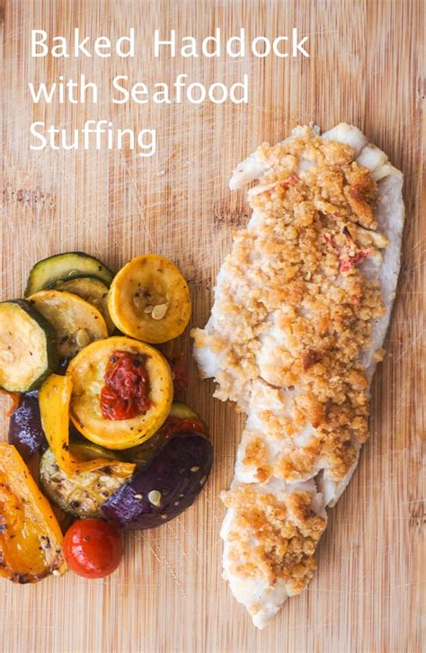 Baked Haddock With Seafood Stuffing Slender Kitchen Recipe Baked Haddock Healthy Recipes