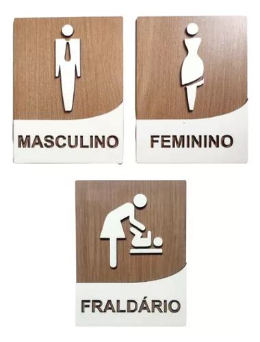 Placas Sinalizadoras Banheiro Masculino Feminino Fraldario Mercadolivre