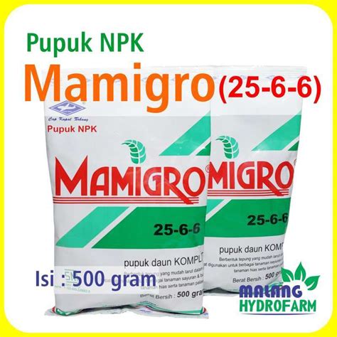 Jual Pupuk NPK Mamigro 25 6 6 500 Gram Cap Kapal Terbang Bisi