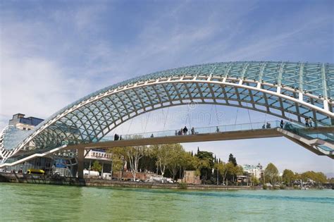 The Bridge Of Peace In Tbilisi Georgia Beautiful Lighting Of The