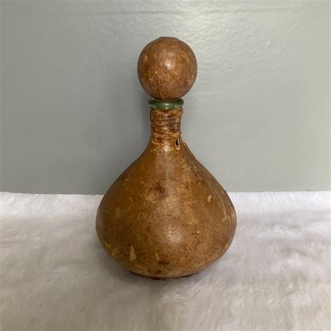 Vintage Mid Century Italian Leather Wrapped Decanter Bottle Furniture