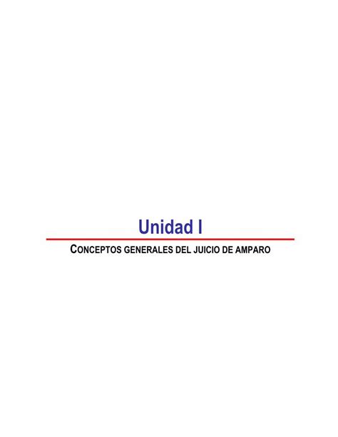 Pdf Unidad Iunidad I Conceptos Generales Del Juicio De Amparo Semana 1 A PresentaciÓn Los