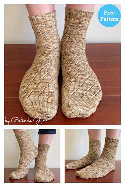 Simple Spiral Socks Free Knitting Pattern