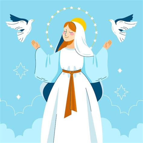 Free Vector Hand Drawn Immaculate Conception Illustration