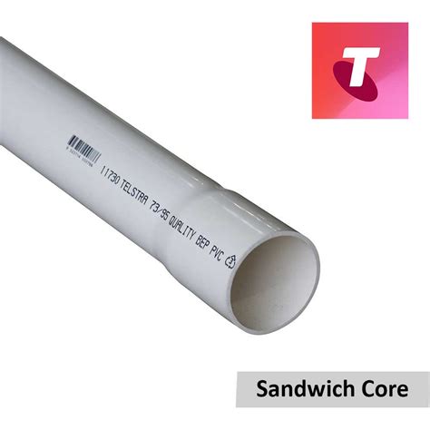 Communication PVC White Rigid Conduit Sandwich Core Telstra Branded