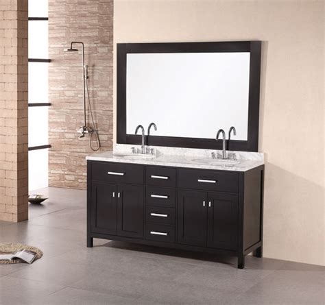 61 Inch Modern Double Sink Bathroom Vanity With Four Doors And Four