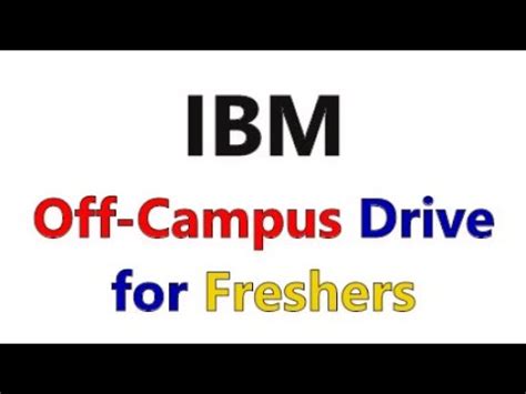 Ibm Off Campus Drive For Batch Ibm