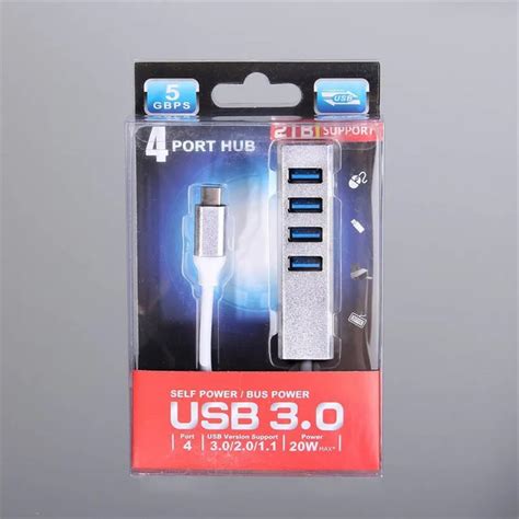 รางปลั๊กไฟ Usb30 สี่พอร์ต Hub ฮับคอมพิวเตอร์ ส่วนต่อขยาย อะลูมินัมอัล