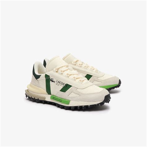 Mens Elite Active Sneakers Off White And Dark Green Lacoste