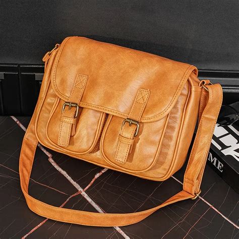 Fashion Japan Style Men S Messenger Bag Soft Pu Leather Crossbody