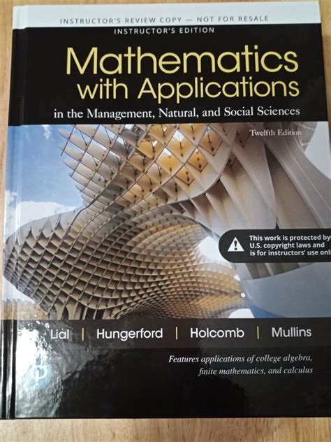 Mathematics With Applications In The Management 2C Natural 2C And