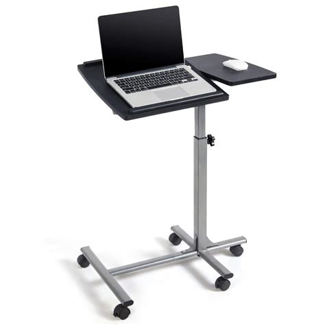 Tangkula Rolling Laptop Desk Cart Mobile Laptop Stand With Tilting