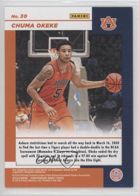 Panini Contenders Draft Picks Game Day Tickets Chuma Okeke