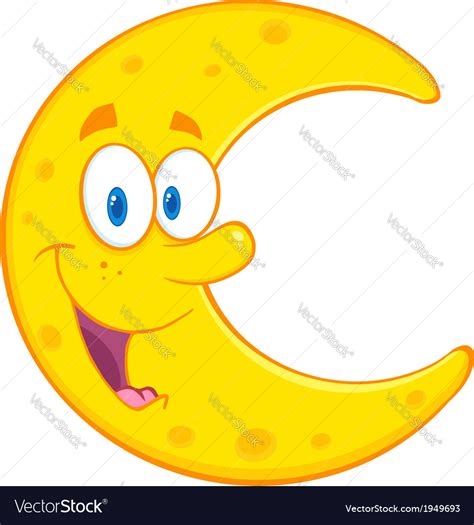 Happy Cartoon Moon Royalty Free Vector Image Vectorstock