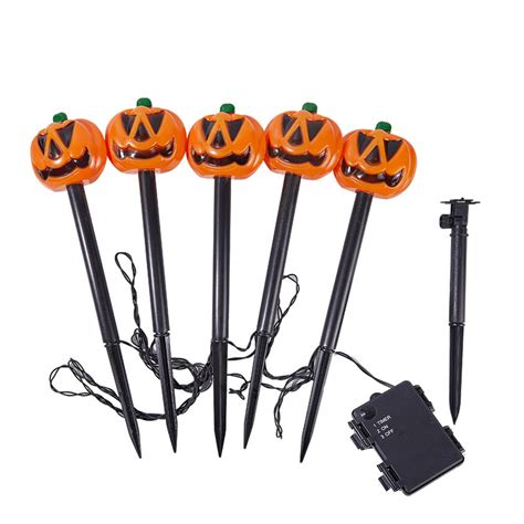 Aihimol Halloween Pumpkin Stakes Lights Outdoor Squash Lawns Ground