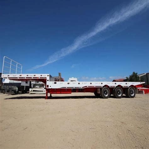 Da Shan Ton Flatbed Trailer Tri Axle Axle Ft Container Trailer