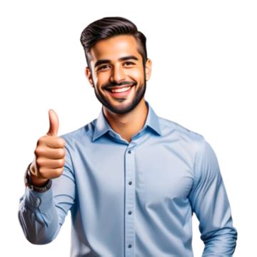 Man In Shirt Smiles And Gives Thumbs Up To Show Approval Of Proposed