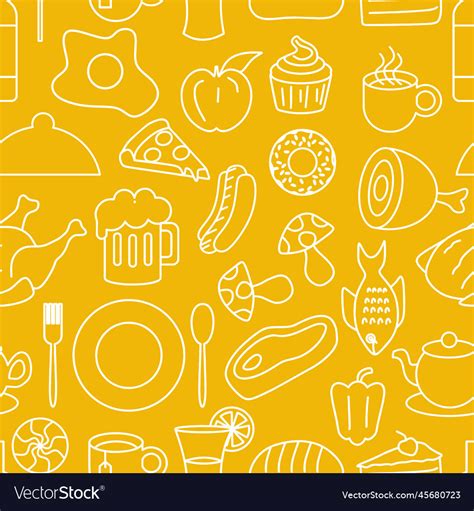 Junk Food Seamless Pattern Doodle Drawing Style Vector Image