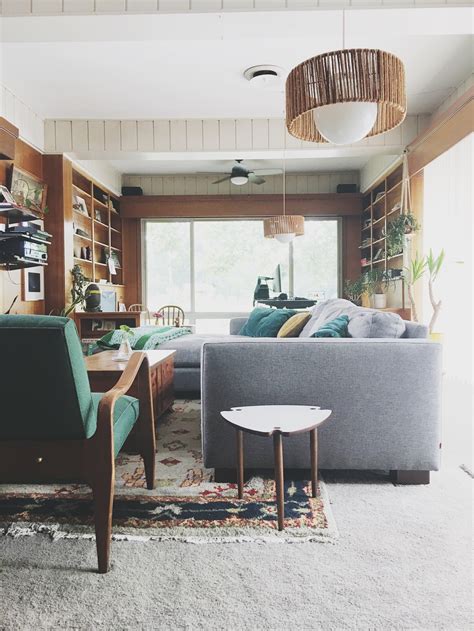 Cozy & Collected Mid-Century Modern Den: Embracing Dated, Original Wood Paneling — Retro Den ...