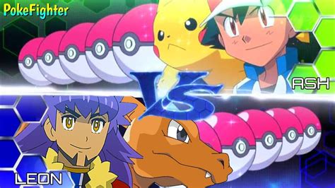 Ash Vs Leon Full Battle In Hindi Pokemon Amv Ash Vs Leon Who Will Win The Match Youtube