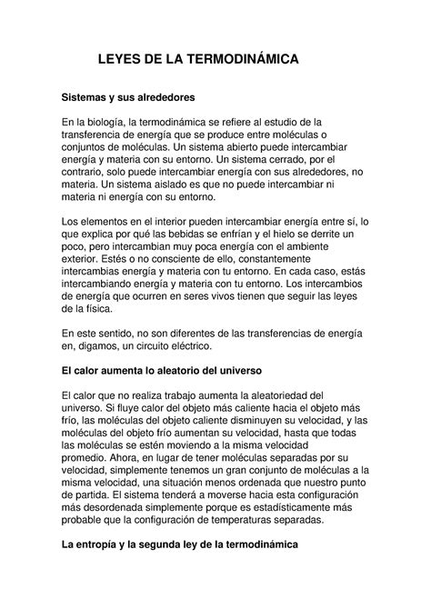 Leyes De La Termodinámica Leyes De La TermodinÁmica Sistemas Y Sus