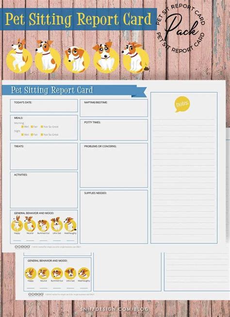 4 Pet Sitting Report Card Templates