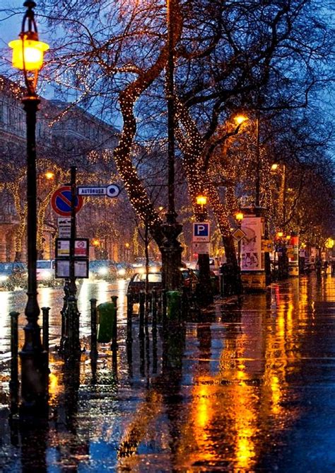 Wet Streets In Budapest Hungary Rain Photography City Rain Landscape