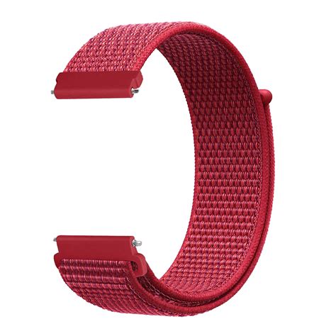 Nylon Velcro Bandje 20mm Universeel Rood YONO Smartwatch Bandjes