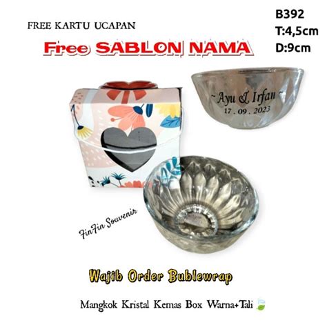 Jual Souvenir Mangkok Kemasan Box Free Sablon Nama Souvenir Pernikahan