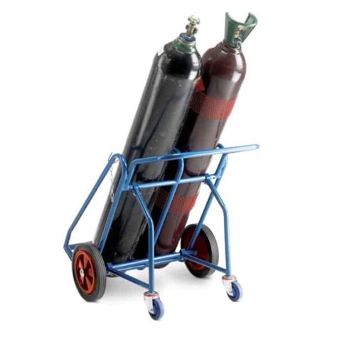 Oxygen Acetylene Cylinder Trolley With Rear Wheels Storage N Stuff