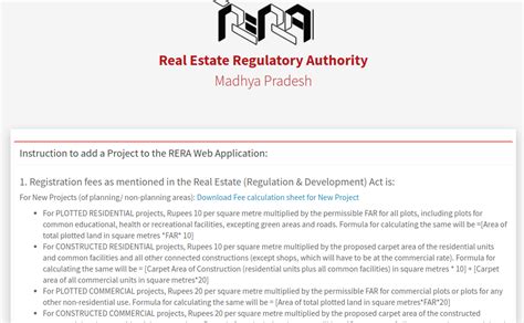 MP RERA - Madhya Pradesh RERA Registration for Projects - IndiaFilings