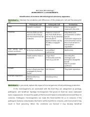 Microbiology Worksheets Assignments Pdf BIO 211b Microbiology