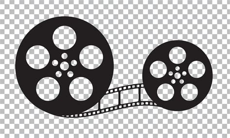 Film Reel Movie Icon Old Retro Reel With Film Strip On Background