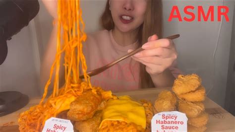 Asmr 🌶️🌶️spicy Noodle Mukbang Cheese 🧀buldak Spicy Noodle 🍝 Carbonara