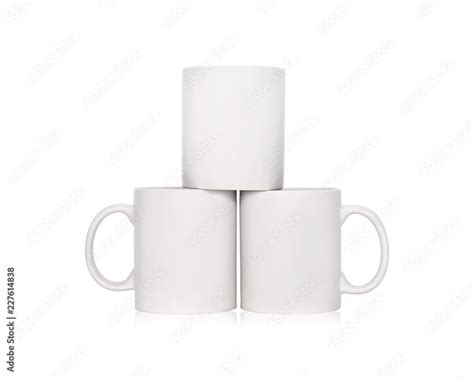 Blank coffee mug isolated on white background. Template of drink cup ...