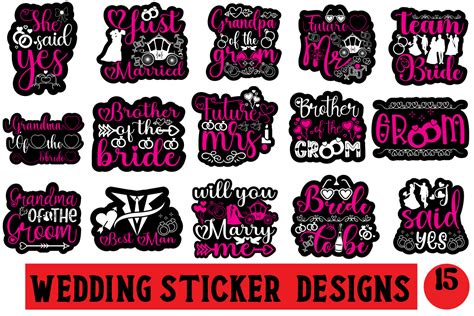 Wedding Sticker Designs Bundle Graphic By Merchtrends Svg Creative